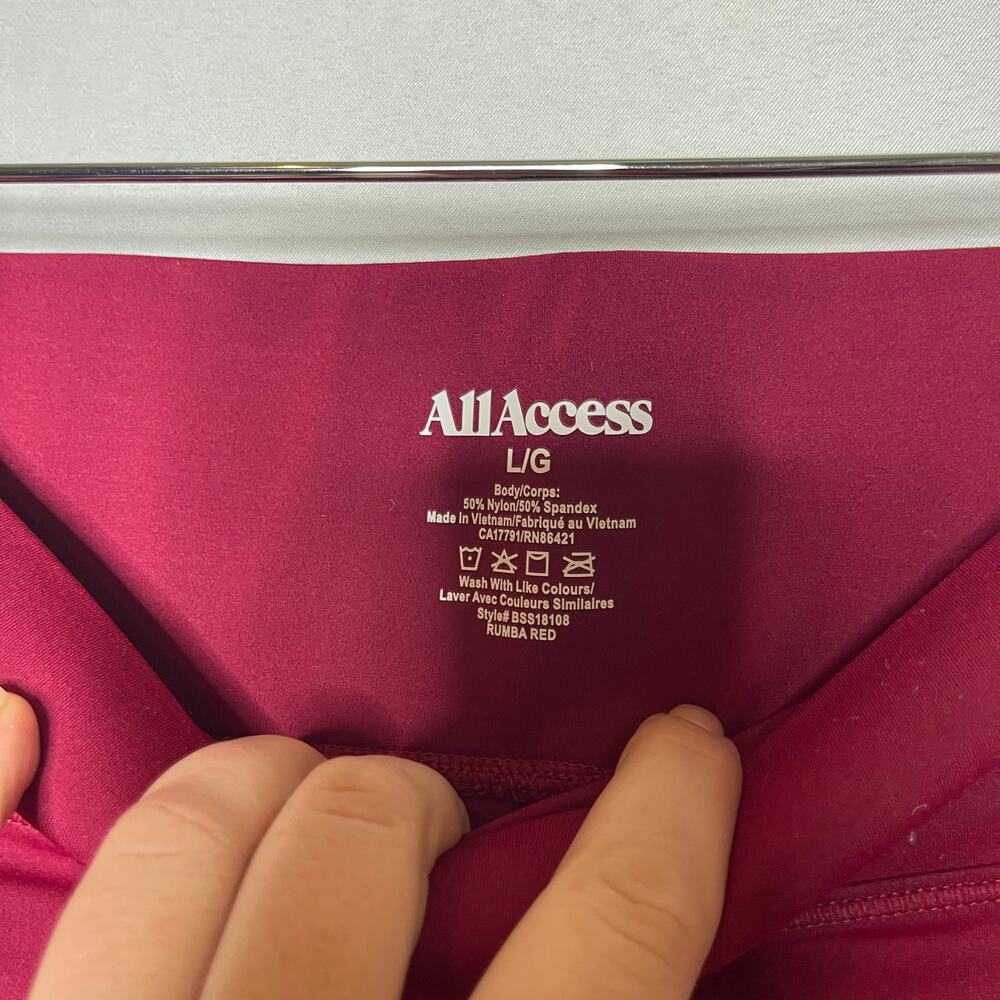 ALL ACCESS Center Stage 6in Biker in cherry shine sz L - Picture 3 of 3